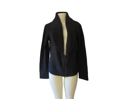 Nuevo con etiquetas, cárdigan negro grueso Allison Brittney con cremallera parcial talla X grande Foto 1 de 4