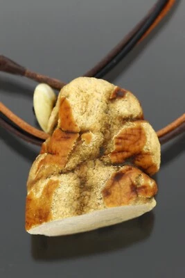 正品 BALTIC AMBER 3股皮革弦护身符吊坠 14.8 克 200625-18 — 第 1/4 张图片