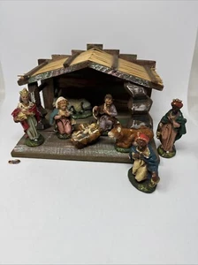 Vintage Lefton Italien Krippe 9-teilig Krippenszene Jesuskind drei Weise Männer - Bild 1 von 24