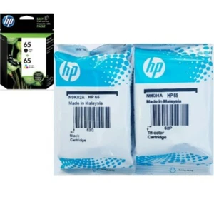 Genuine HP 65 Black and HP 65 Color Combo Ink Cartridges, New, Never Used - Picture 1 of 5