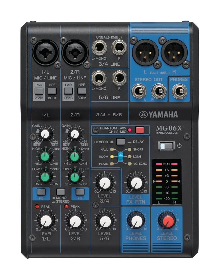Yamaha MG Series 6 Channel Mixing Console MG06X Analog Mixer USB 20.1x15x6.1cm - Image 1 of 3