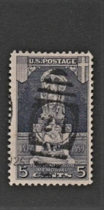 1926 U.S.CLASSIC 5c Violet "Ericsson"  Sc#628 w Famous "Shoeprint" Cancel!^ - Picture 1 of 2