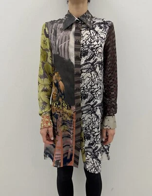 Save The Queen Camisa Larga Blusa Multicolor Cuello Boho Vestido Vanguardista Talla S Foto 1 de 4