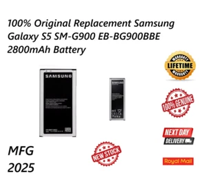 Original 100% Replacement Samsung Galaxy S5 SM-G900  EB-BG900BBE 2800mAh Battery - Picture 1 of 1