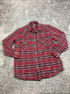 Camisa de franela a presión Moose Creek Pearl para hombre talla grande roja manga larga algodón Foto 1 de 4