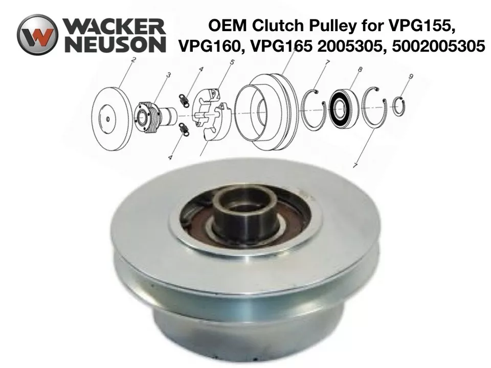 Wacker OEM Clutch Pulley For VPG155 VPG160 VPG165 Compactor 2005305, 5002005305 - Image 1 of 1