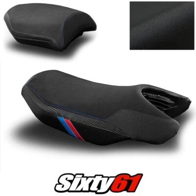 Fundas de asiento BMW R1200R 2015 2016 2017 2018 negras Luimoto Tec-Grip gamuza carbono Foto 1 de 4