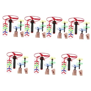 1 Set Propeller Toy Pull String Flying Toys Flying Saucers Toy Outdoor Toys - Picture 1 of 9