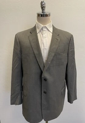 ARMANI COLLEZIONI Made in Italy Wool Giorgio Suit Jacket in Gray Size 48 R - Image 1 of 4