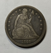 1843 Seated Liberty Dollar Choice VF+ LOWER MINTAGE 165,100