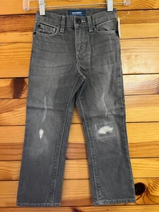 NWT Old Navy Relaxed Gray Wash Distressed Jeans Boys Adjustable Waist Size 4T - Picture 1 of 3