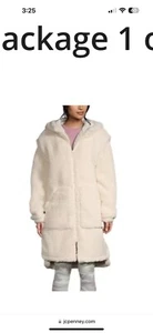 Hooded Heavyweight Faux Wool Coat Juniors XL - Picture 1 of 5