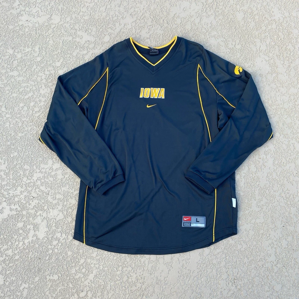 Iowa Hawkeyes Basketball Nike Black Warmup Shirt L - Image 1 of 4