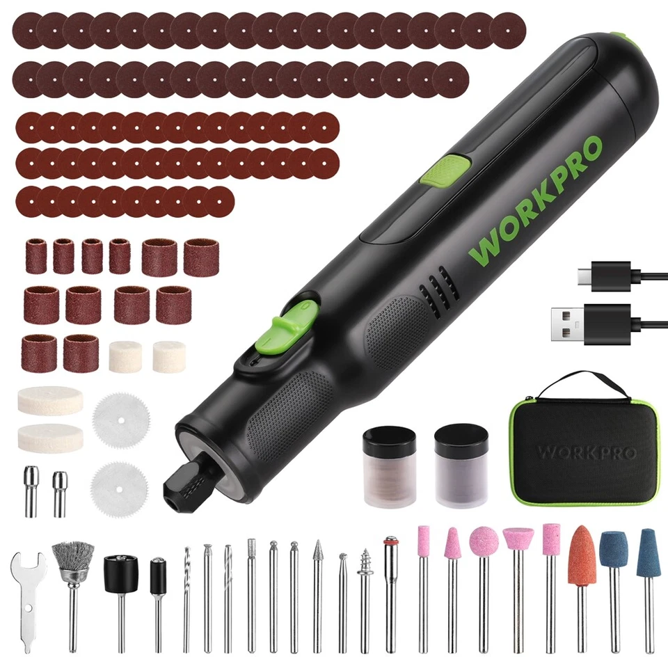 WORKPRO 7.2V Cordless Rotary Tool Kit 6 Variable Speed 117PIECE Accessory Type-C - Image 1 of 4