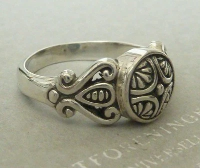 Vintage Sterling Ring Scroll Motif,Size 5, 5.5, 6.5, 7, 7.5, &  8,  Konder #556 - Image 1 of 4