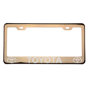 Laser Engraved custom Rose Gold Chrome License Plate Frame T304 Stainless Steel - Imagen 1 de 10