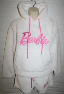 Forever 21 Women's Barbie Hoodie Shorts Plush Teddy Set Size Small FREE SHIP! - Picture 1 of 1