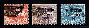 OBERSCHLESIEN — SCOTT 32, 33, 34 — 1921 AUFDRUCKAUSGABE — GEBRAUCHT — SCV 34 $ - Bild 1 von 2