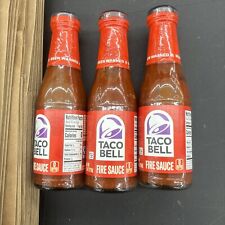 3 Pack Taco Bell Fire Sauce 7.5 oz Glass Bottle Fajita Flavored Food Condiment