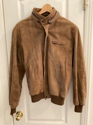 Chaqueta de cuero de gamuza marrón oscuro Members Only, vintage Foto 1 de 4