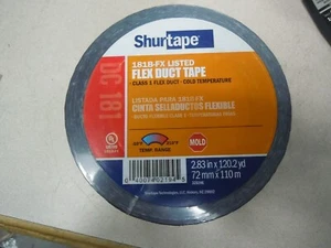 Shurtape 106634 DC 181 3" Flex Duct Film Tape, Black Printed, 72mm x 110m - Picture 1 of 5