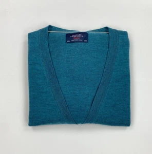 Cárdigan de hombre verde azulado Charles Tyrwhitt botón XXXL 3XL lana merino fin de semana A - Imagen 1 de 9