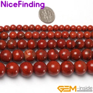 Natural Round Red Jasper Stone Beads For Jewellery Making Gemstone Free Shipping - Picture 1 of 34