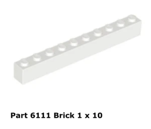 Lego 1x 6111 ladrillo blanco 1 x 10 7166 - Imagen 1 de 1