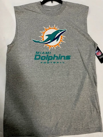 NEW Men's NFL Miami Dolphins Sleeveless Muscle Shirt Majestic Large Cover