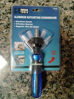 Chave de fenda catraca de alumínio Kodiak Tools catraca 5 posições novo furo magnético - Imagem 1 de 4