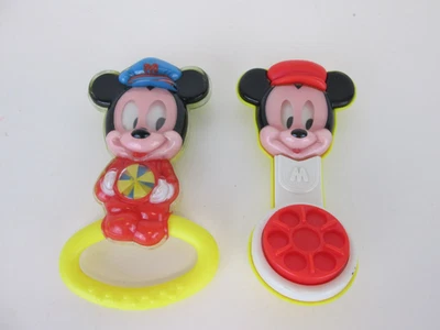 Vintage ARCO Disney Mickey Mouse Baby Rattle Toys Set of 2 Phone - Image 1 of 3