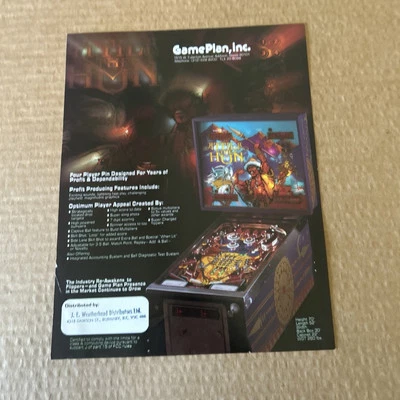 nos Original Factory Attila The Hun Game Plan Gottlieb Pinball arcade game flyer - Image 1 of 3