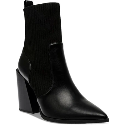 NEW Wild Pair Trinityy Pointed-Toe Pull-On Knit Dress Booties Black Smooth 8M	 - Image 1 of 4