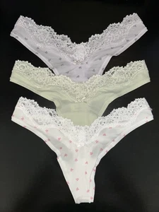 NEW! SKIMS FITS EVERYBODY LACE DIPPED THONGS 3 PACK SZ S - Picture 1 of 1