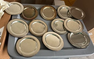 (12) Monogrammed 'G' silver plated bread & butter dessert Plates Wm A Rogers VTG - Picture 1 of 16