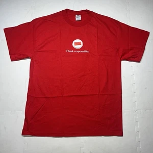 Vintage The Economist Magazine Think Responsibly T Shirt XL Money Parody Tee 00s - Picture 1 of 6