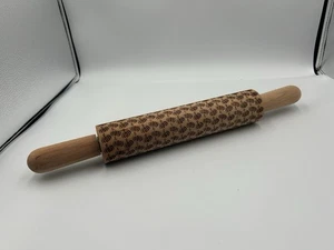Laser Cut Embossed Fall Autumn Pumpkin Harvest Wooden Rolling Pin 17" - Picture 1 of 7