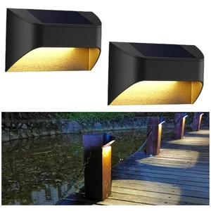 Solar Fence Lights ,Deck & Step & Stair Light,3 CCT Color Warm/Daylight/Cool ... - Picture 1 of 6