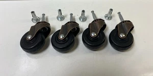 "Antiguas ruedas giratorias de goma de latón de 2", vástago rueda de 2"" juego de 4""" - Imagen 1 de 5