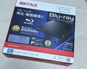 BUFFALO BRXL-PTV6U3-BKB Portable Blu-ray Drive USB 3.2 Gen1 Windows Mac jp - Afbeelding 1 van 5