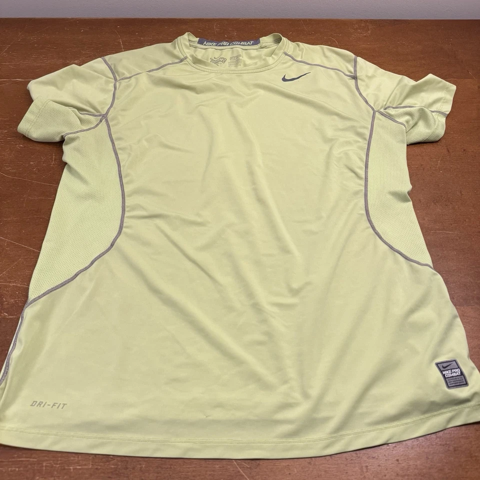 Camisa Nike Para Hombre Extra Grande Verde Ajustada Dri Fit Manga Corta Pro Combat Active Foto 1 de 4