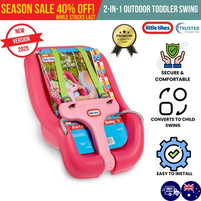 Little Tikes 2-in-1 Snug Secure Baby Toddler Swing Outdoor Seat Magenta 22kg 9M+ - image 1 of 4