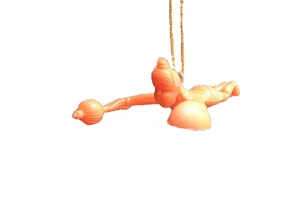 Flying Lord Hanuman Hanging Idol For Car Orange Hindu God for Power & Protection - Picture 1 of 5