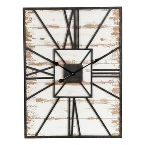 Glitzhome 31.5 in. H Oversized Farmhouse Wooden/Metal Wall Clock - Picture 1 of 5