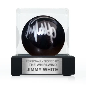 Jimmy White Signed Black Snooker Ball. In Display Case With Plaque - Picture 1 of 4