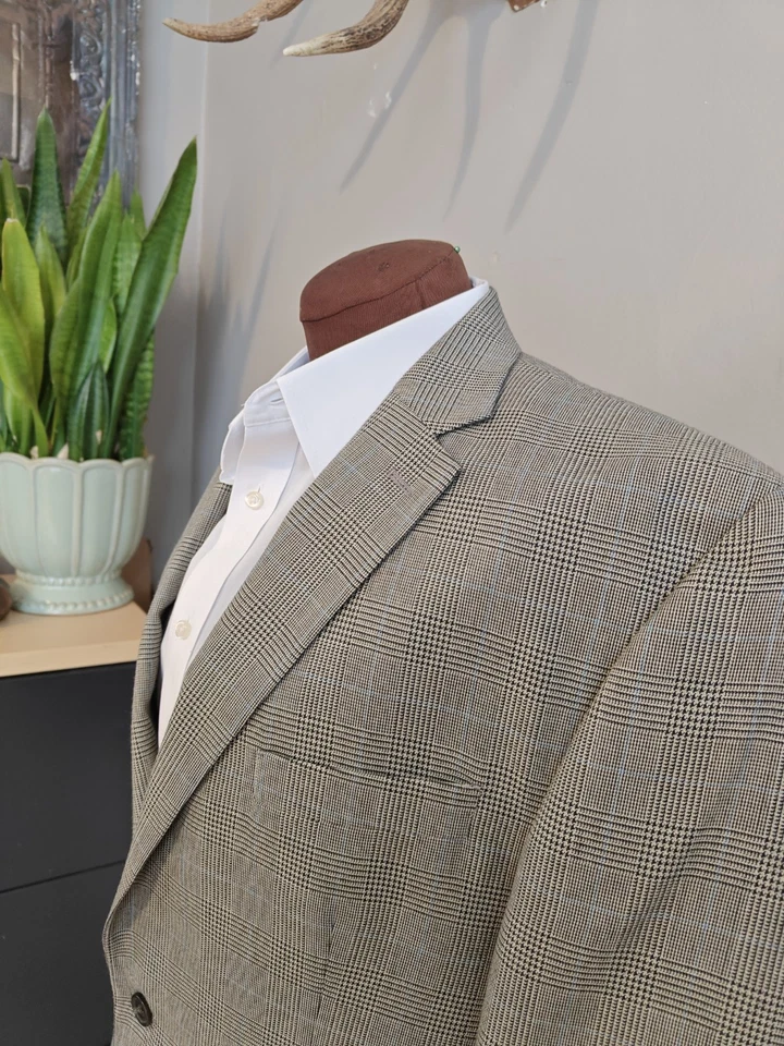 🇺🇲 Chaps Men's 44 L Two Buttons Sports Coat Multicolor Glen Plaid - Image 1 of 4