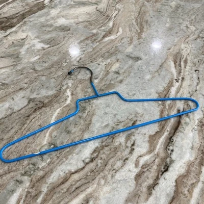 VTG MCM Vinyl Coated Steel Clothes Hanger Blue - Image 1 of 4