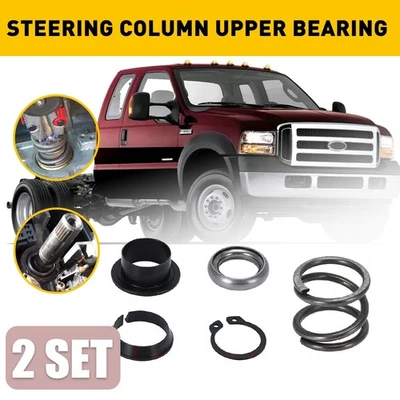 Juego de 2 cojinetes superiores de columna de dirección para Ford F-150 F250 F350 1992-2003 Foto 1 de 4