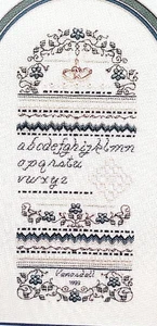 The Sweetheart Tree Forget Me Not Sampler SV-049 w STERLING Double Heart Charm - Picture 1 of 6