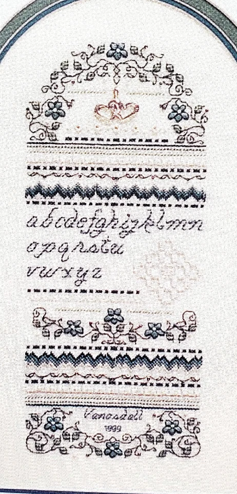 The Sweetheart Tree Forget Me Not Sampler SV-049 w STERLING Double Heart Charm - Image 1 of 4